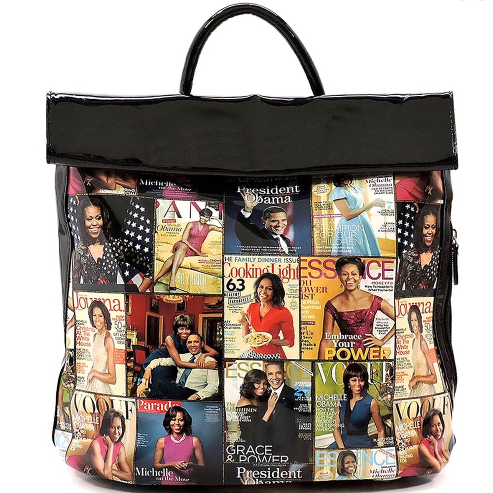OBAMA Backpack Magazine Cover Collage 🦋NWT - Picture 1 of 5